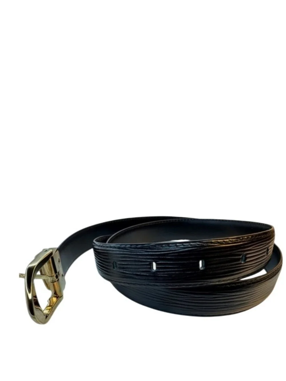 Like NEW! Louis Vuitton Epi Classique Waist Belt Leather Black Size 81/34